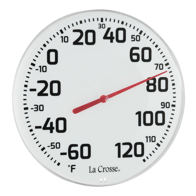 La Crosse Technology La Crosse 104-1522 8" Round Analog Dial Thermometer, White - Image 3